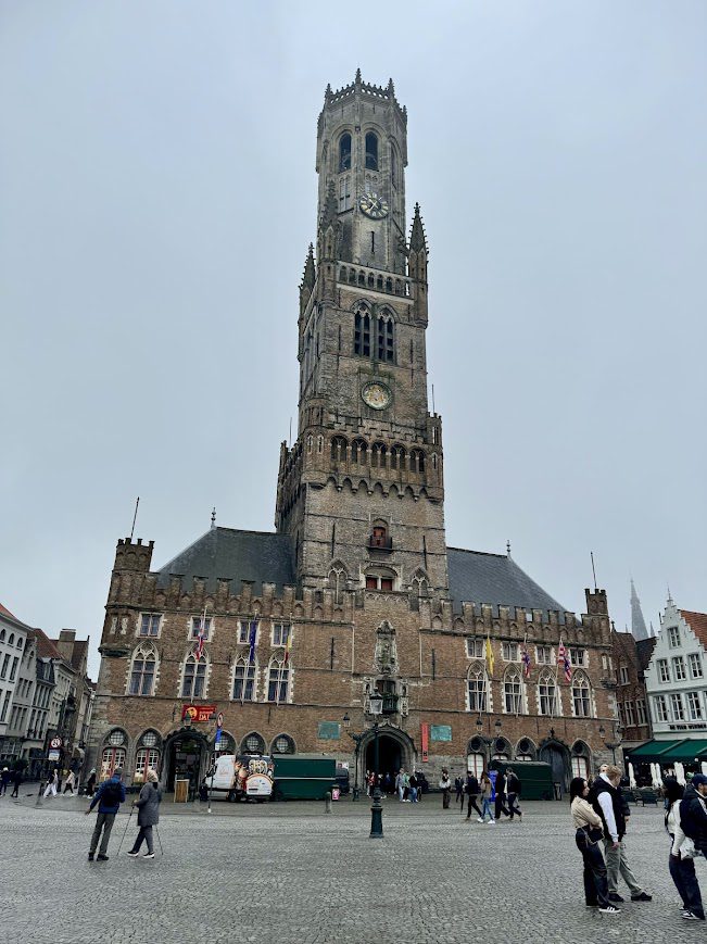 bruges belgium main square tower